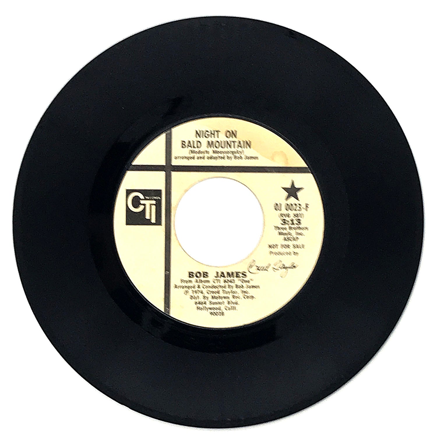 7” Bob James Night On Bald Mountain / In The Garden HIT2166 CTI Records /00080 BOB JAMES: night on bald mountain / in the garden CTI 7