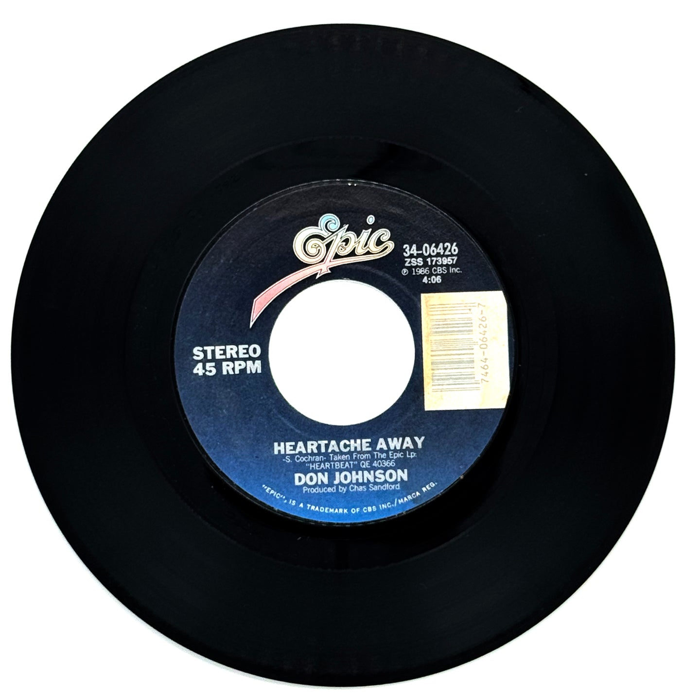 Don Johnson : HEARTACHE AWAY/ LOVE ROULETTE