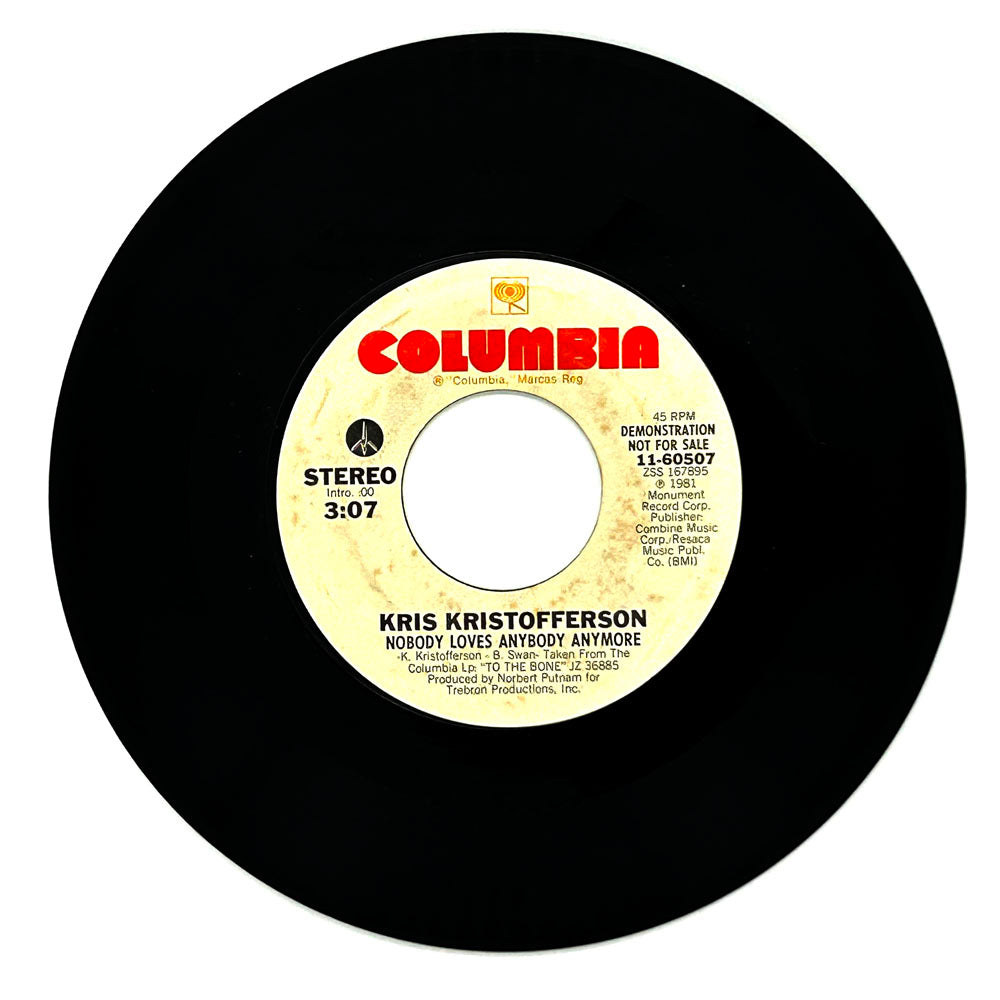 Kris Kristofferson : NOBODY LOVES ANYBODY ANYMORE/ NOBODY LOVES ANYBODY ANYMORE