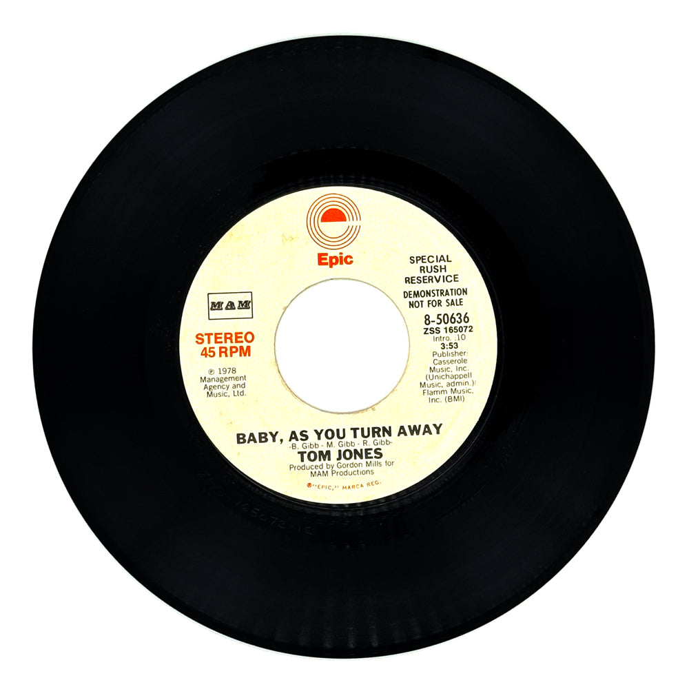 Tom Jones : BABY, AS YOU TURN AWAY/ BABY, AS YOU TURN AWAY