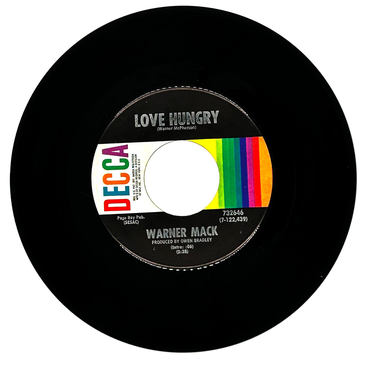 Warner Mack : LOVE HUNGRY/ LOVE IS WHERE THE HEART IS