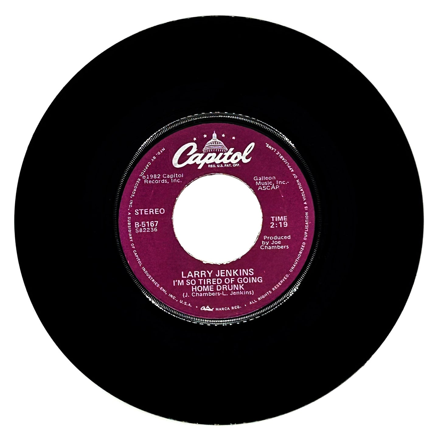 Larry Jenkins : I'M SO TIRED OF GOING HOME DRUNK/ I LAUGHED 'TILL I CRIED