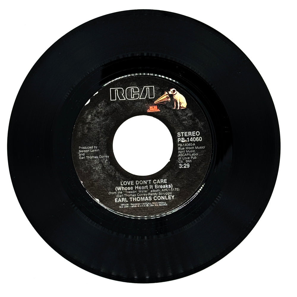 Earl Thomas Conley : LOVE DON'T CARE (WHOSE HEART IT BREAKS)/ TURN THIS BUS AROUND (BAD BOB'S)