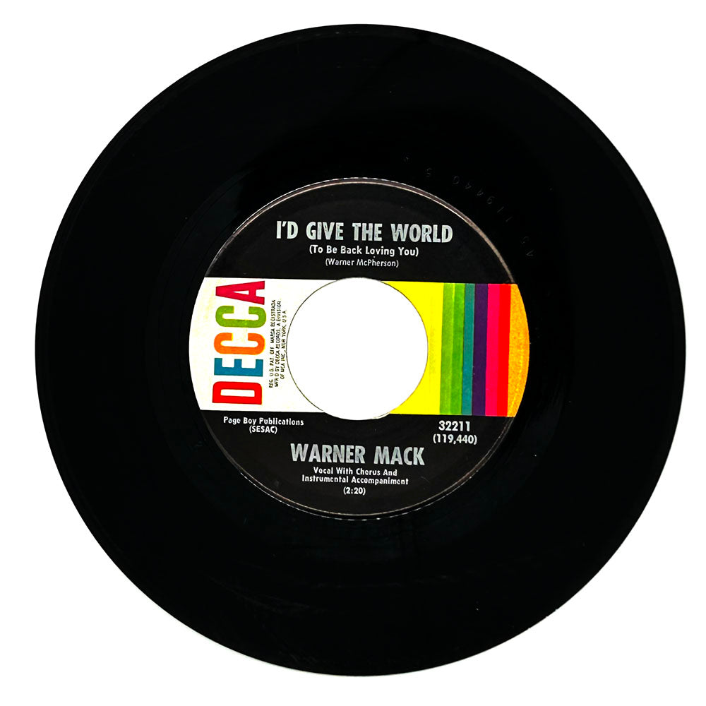 Warner Mack : I'D GIVE THE WORLD (TO BE BACK LOVING YOU)/ IT'S BEEN A GOOD LIFE LOVING YOU