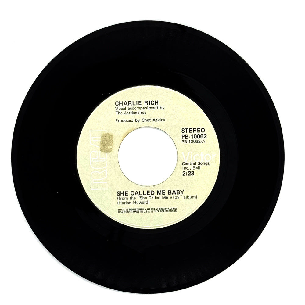 Charlie Rich : SHE CALLED ME BABY/ TEN DOLLARS AND A CLEAN WHITE SHIRT