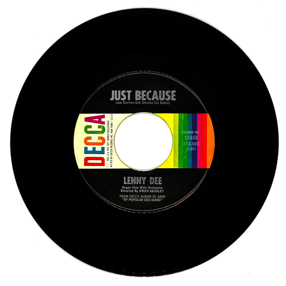 Lenny Dee : JUST BECAUSE/ OH, LONESOME ME