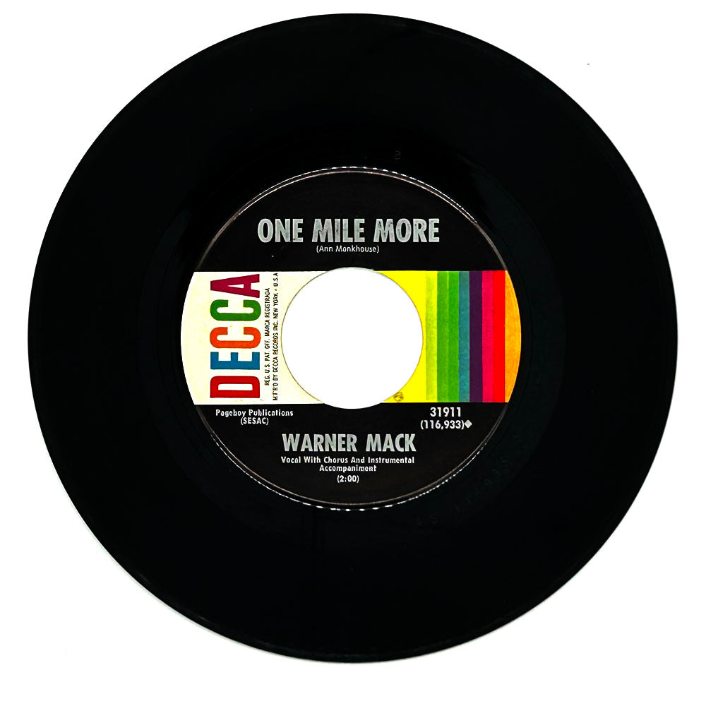 Warner Mack : ONE MILE MORE/ TALKIN' TO THE WALL