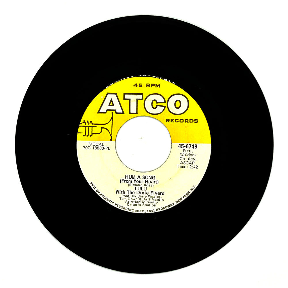 Lulu With The Dixie Flyers : HUM A SONG (FROM YOUR HEART)/ WHERE'S EDDIE