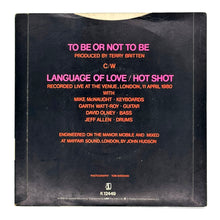 Load image into Gallery viewer, B.A. Robertson : TO BE OR NOT TO BE/ LANGUAGE OF LOVE/HOT SHOT

