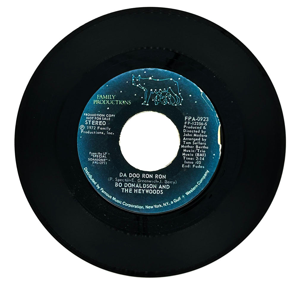 Bo Donaldson And The Heywoods : DA DOO RON RON/ DA DOO RON RON