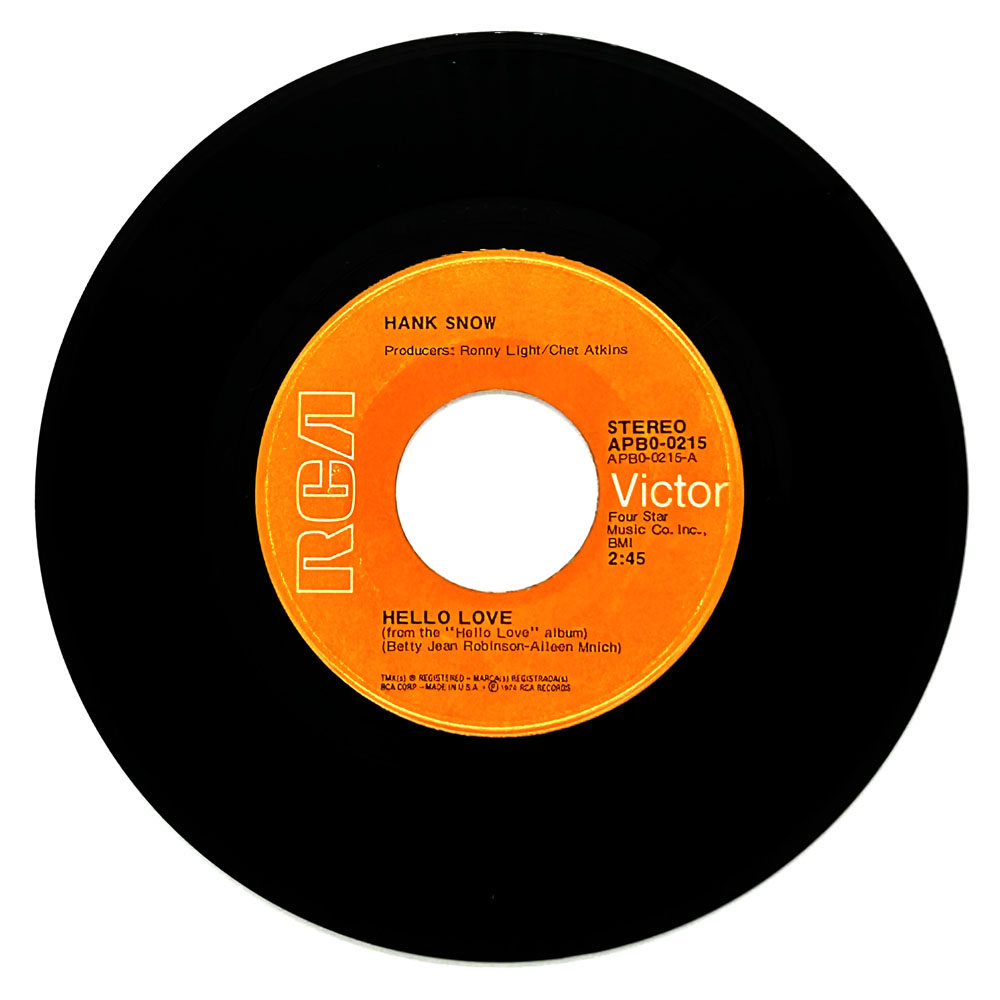 Hank Snow : HELLO LOVE/ UNTIL THE END OF TIME