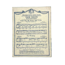 Load image into Gallery viewer, Sheet Music : Snow White And The Seven Dwarf&#39;s WITH A SMILE AND A SONG
