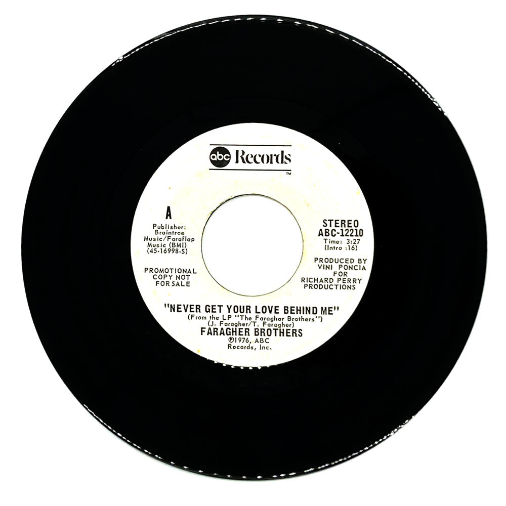 Faragher Brothers : NEVER GET YOUR LOVE BEHIND ME/ NEVER GET YOUR LOVE BEHIND ME
