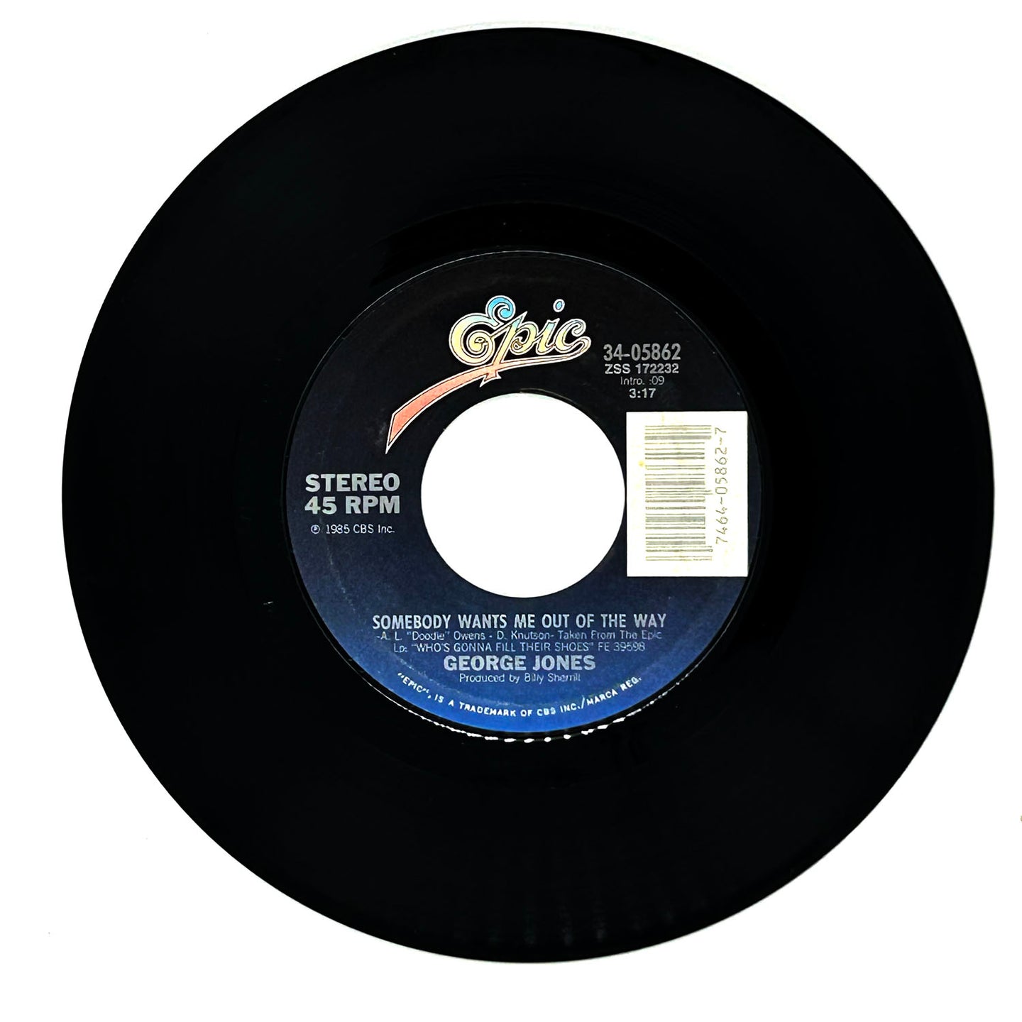 George Jones : SOMEBODY WANTS ME OUT OF THE WAY/ CALL THE WRECKER FOR MY HEART