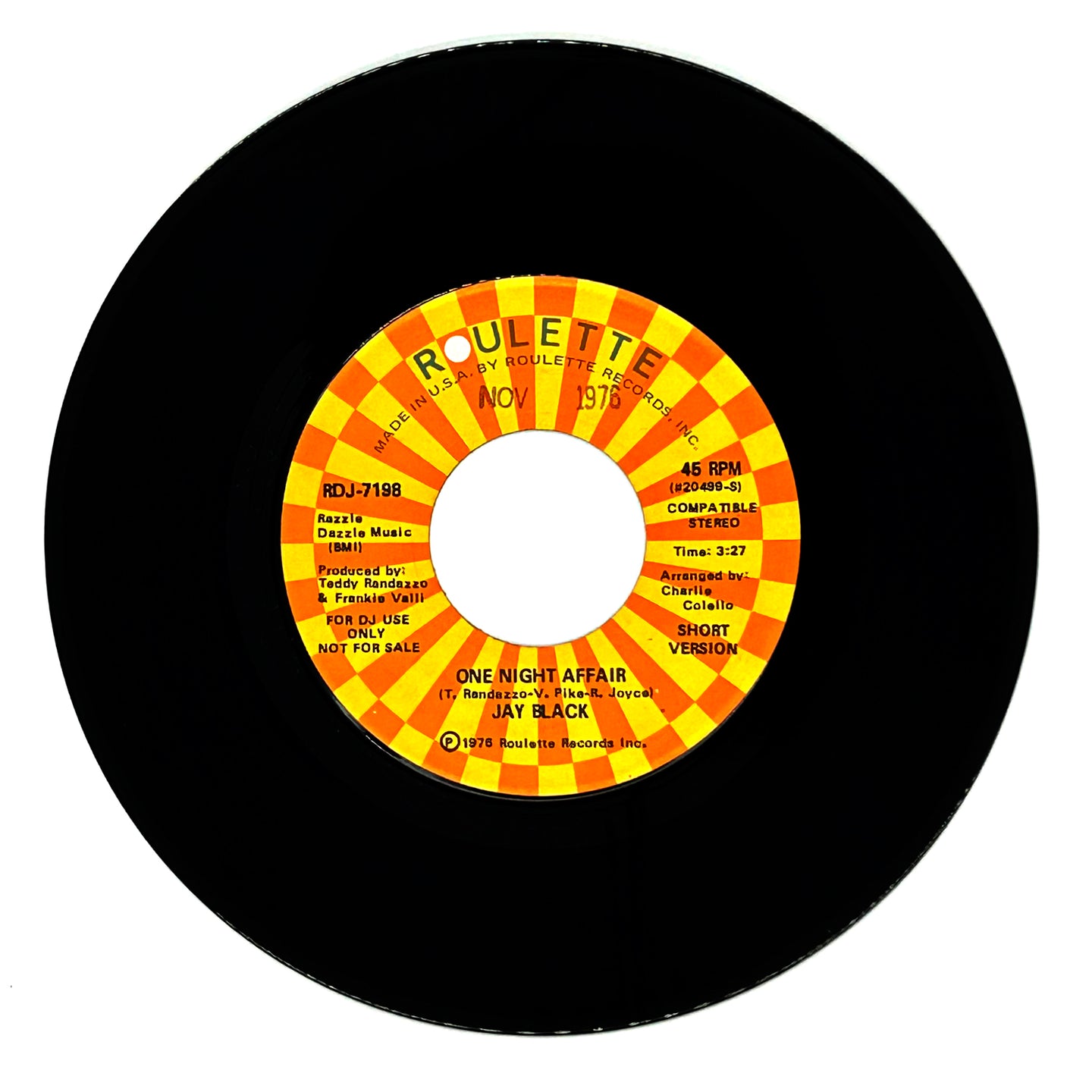 Jay Black : ONE NIGHT AFFAIR (SHORT VERSION)/ ONE NIGHT AFFAIR (LONG VERSION)