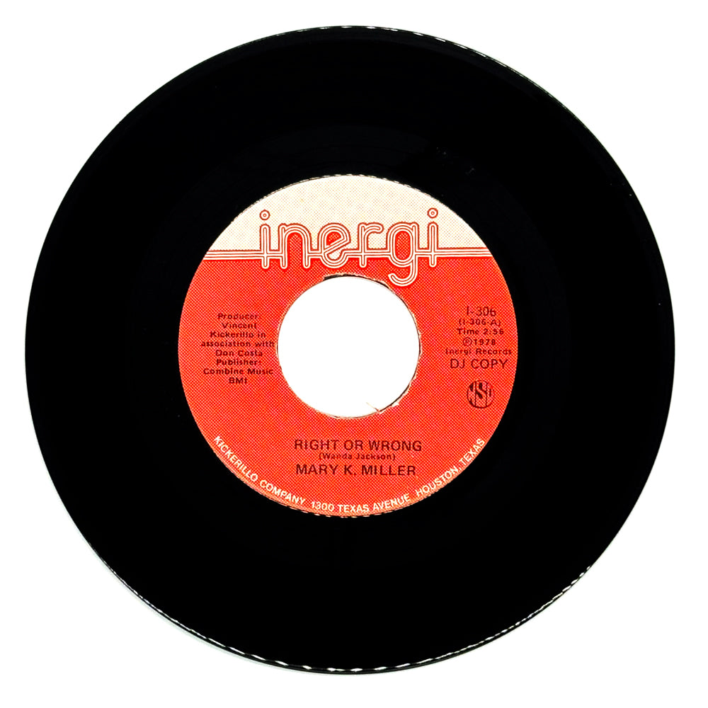 Mary K. Miller : RIGHT OR WRONG/ SMILE ME A SONG