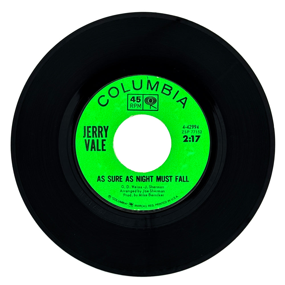 Jerry Vale : AS SURE AS NIGHT MUST FALL/ THE LIGHTS OF ROMA