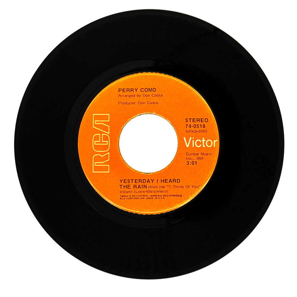 Perry Como : YESTERDAY I HEARD THE RAIN/ MY DAYS OF LOVING YOU