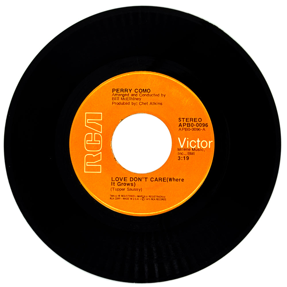 Perry Como : LOVE DON'T CARE (WHERE IT GROWS)/ WALK RIGHT BACK
