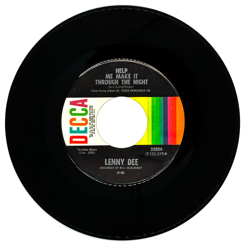 Lenny Dee : HELP ME MAKE IT THROUGH THE NIGHT/ REMEMBER ME