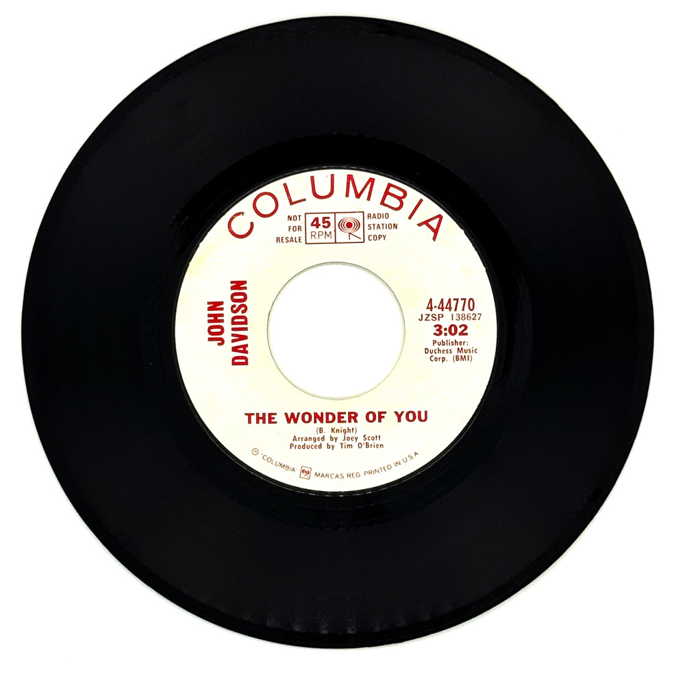 John Davidson : THE WONDER OF YOU/ WORDS