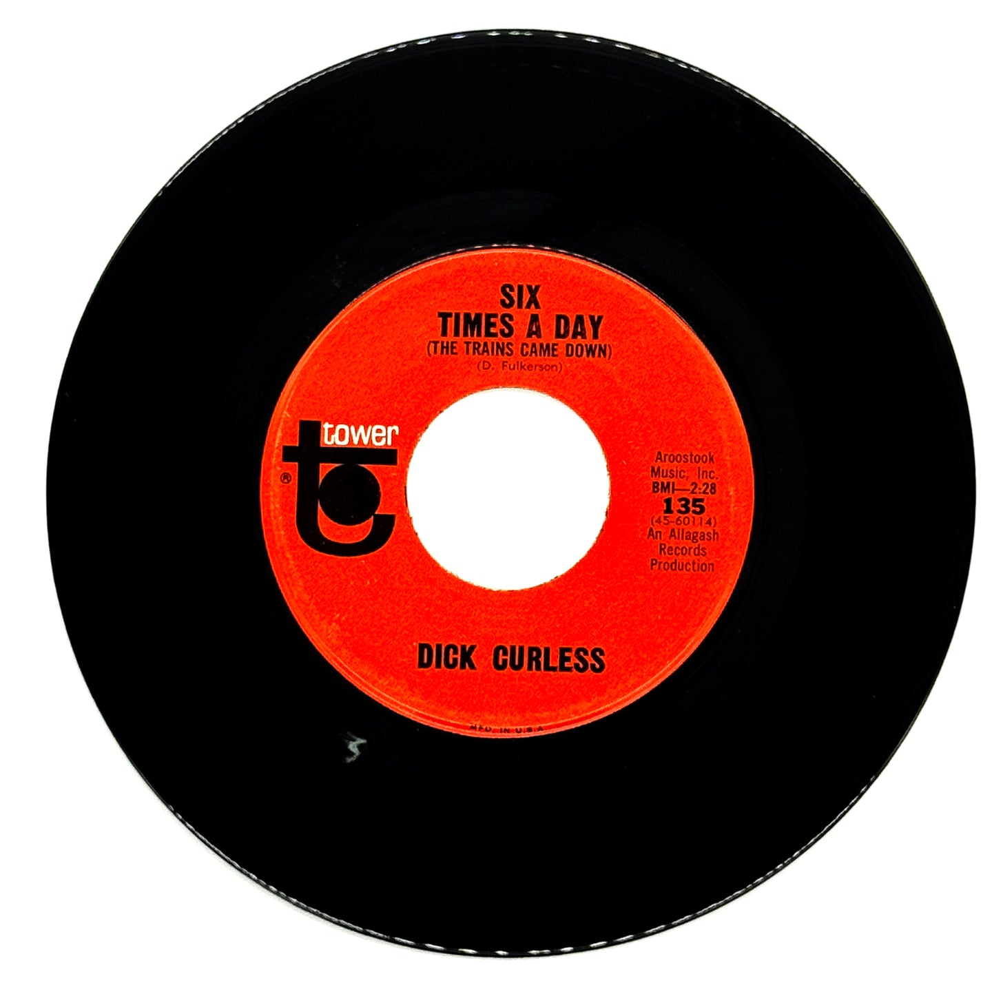 Dick Curless : SIX TIMES A DAY (THE TRAINS CAME DOWN)/ DOWN BY THE OLD RIVER