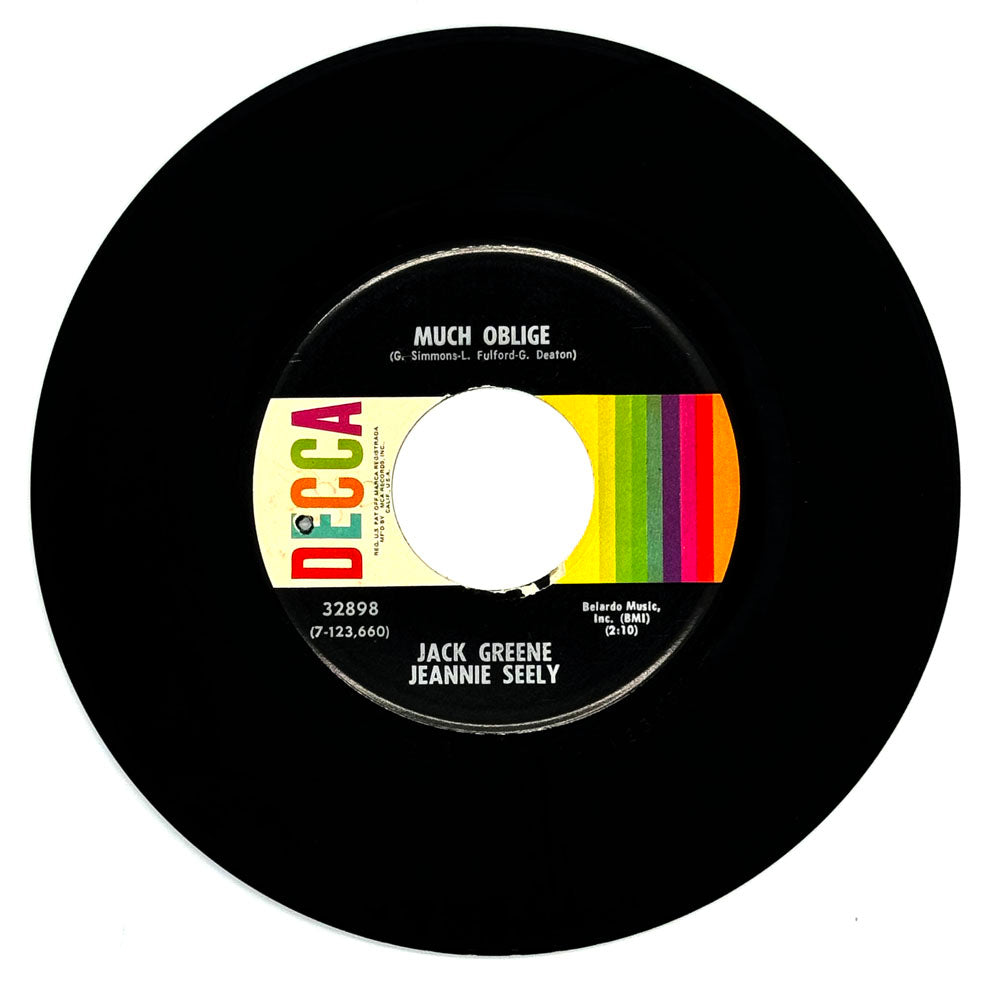 Jack Greene Jeannie Seely : MUCH OBLIGE/ THE FIRST DAY