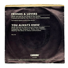 Load image into Gallery viewer, Gloria Loring &amp; Carl Anderson : FRIENDS AND LOVERS/ YOU ALWAYS KNEW

