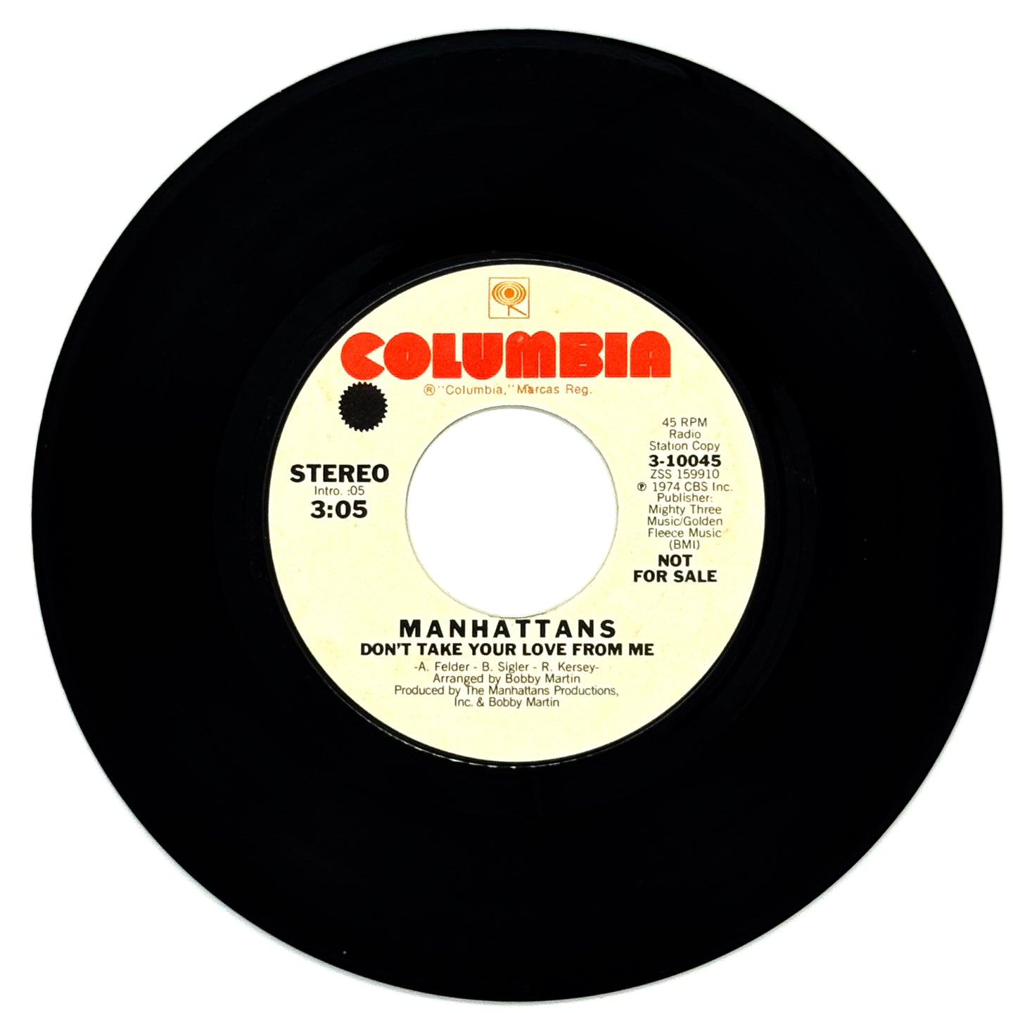 Manhattans : DON'T TAKE YOUR LOVE FROM ME/ DON'T TAKE YOUR LOVE FROM ME