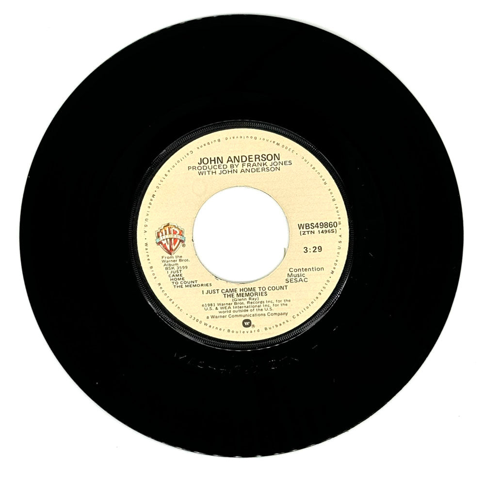 John Anderson : I JUST CAME HOME TO COUNT THE MEMORIES/ GIRL FOR YOU