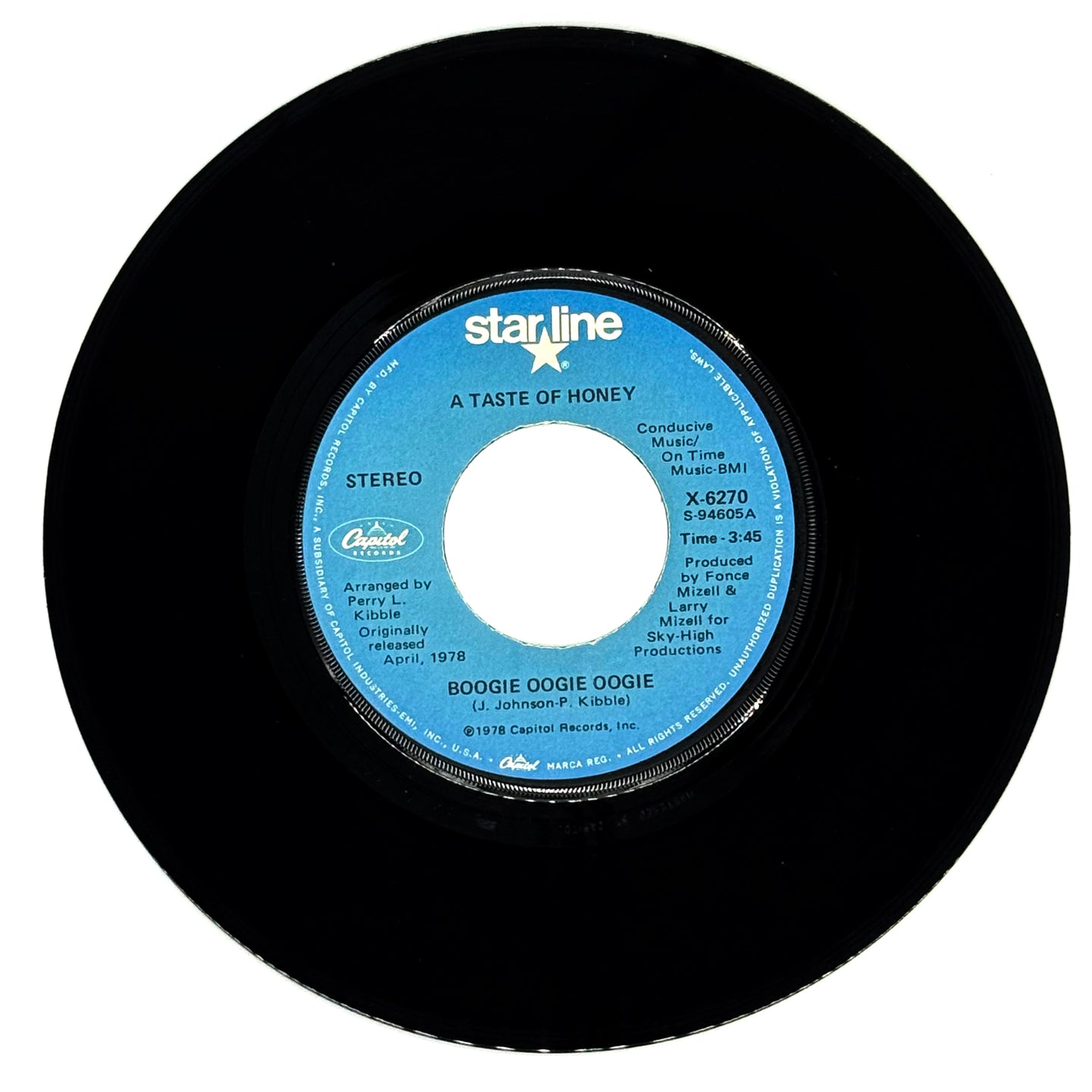 A Taste Of Honey : BOOGIE OOGIE OOGIE/ RESCUE ME