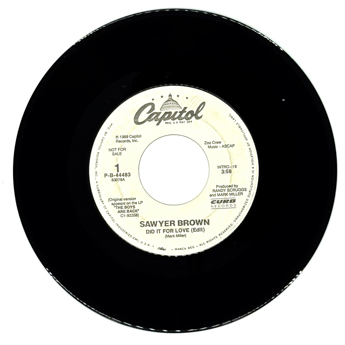Sawyer Brown : DID IT FOR LOVE (EDIT)/ DID IT FOR LOVE (EDIT)