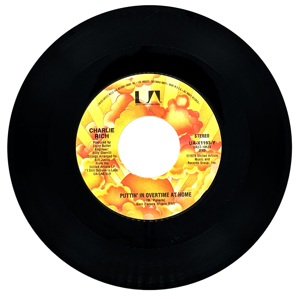 Charlie Rich : PUTTIN' IN OVERTIME AT HOME/ GHOST OF ANOTHER MAN