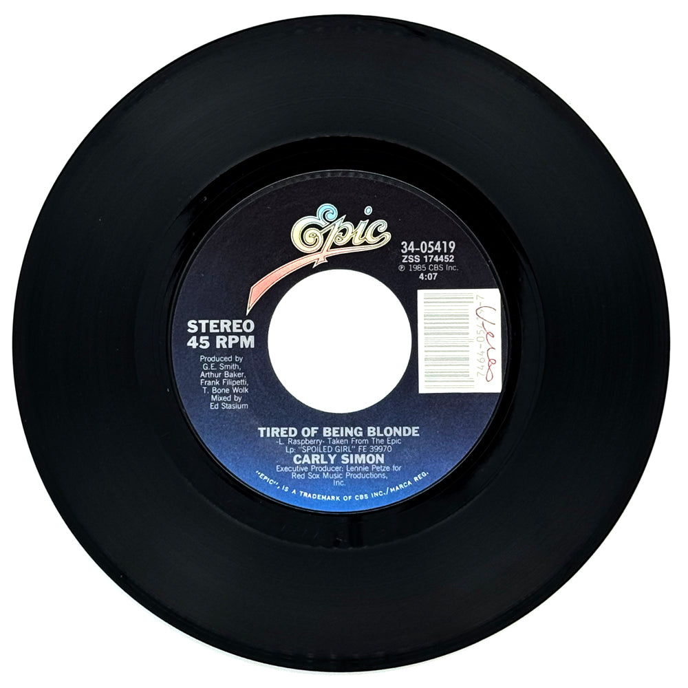 Carly Simon : TIRED OF BEING BLONDE/ BLACK HONEYMOON
