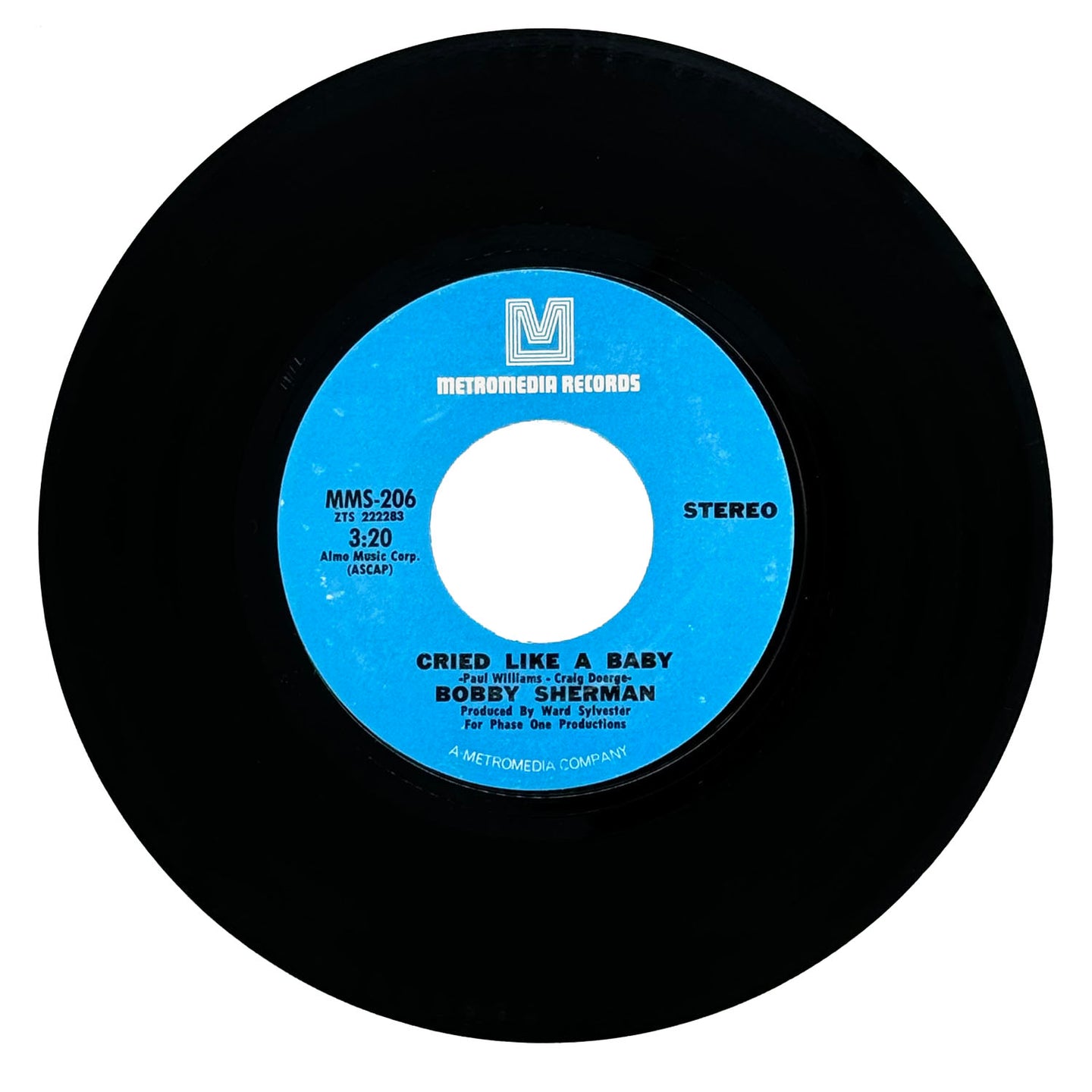 Bobby Sherman : CRIED LIKE A BABY/ IS ANYBODY THERE