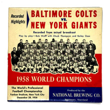 Load image into Gallery viewer, Chuck Thompson and Bob Wolff : BALTIMORE COLTS VS. NEW YORK GIANTS
