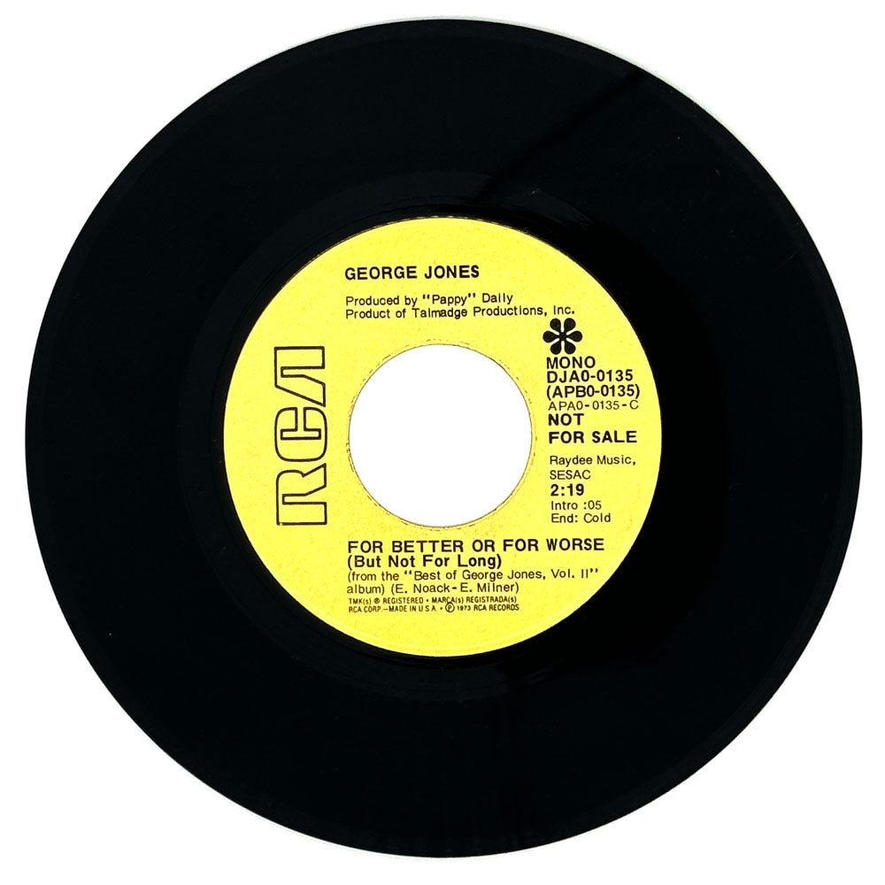 George Jones : FOR BETTER OR FOR WORSE (BUT NOT FOR LONG)/ LATE GETTING HOME