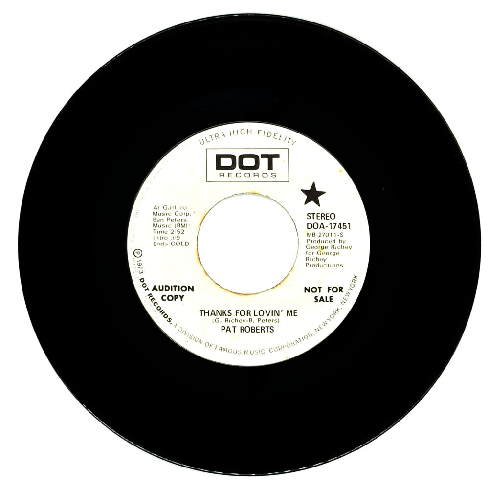Pat Roberts : THANKS FOR LOVIN' ME/ A WHOLE LOTTA LOVIN'