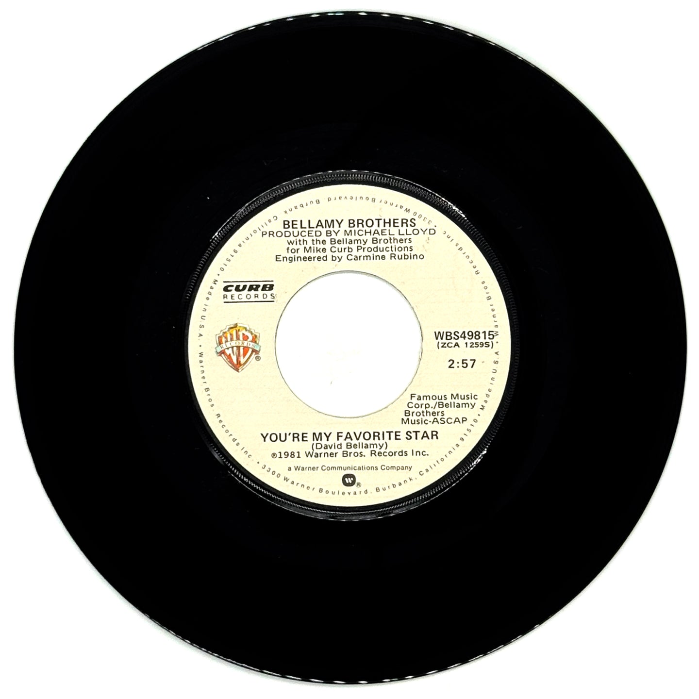 Bellamy Brothers : YOU'RE MY FAVORITE STAR/ IT'S HARD TO BE A COWBOY THESE DAYS