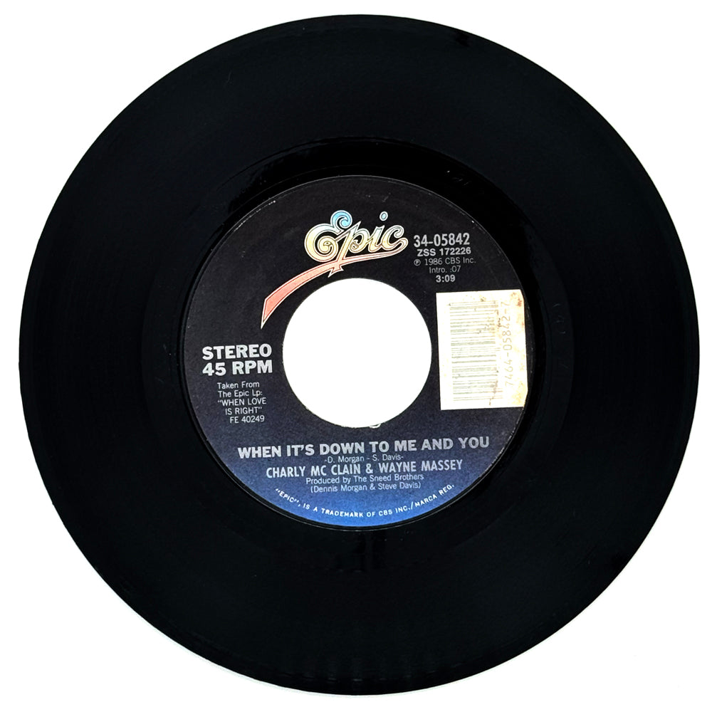 Charly McClain & Wayne Massey : WHEN IT'S DOWN TO ME AND YOU/ I'LL ALWAYS TRY FOREVER ONE MORE TIME