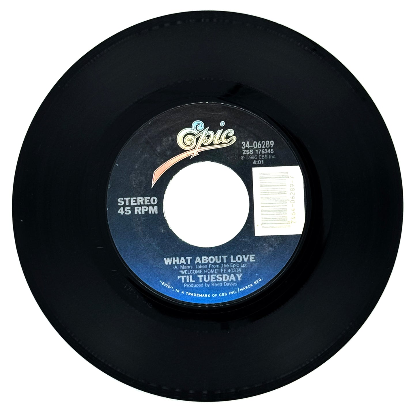 'Til Tuesday : WHAT ABOUT LOVE/ WILL SHE JUST FALL DOWN