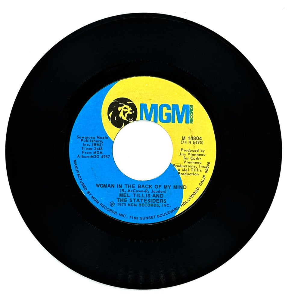 Mel Tillis And The Statesiders : WOMAN IN THE BACK OF MY MIND/ KISSING YOUR PICTURE (IS SO COLD)