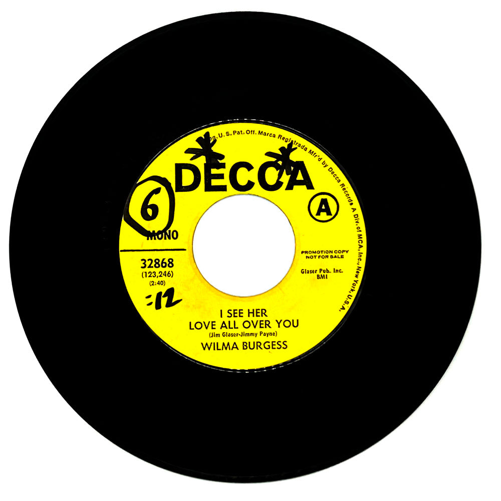 Wilma Burgess : I SEE HER LOVE ALL OVER YOU/ A HANDFUL OF STARS