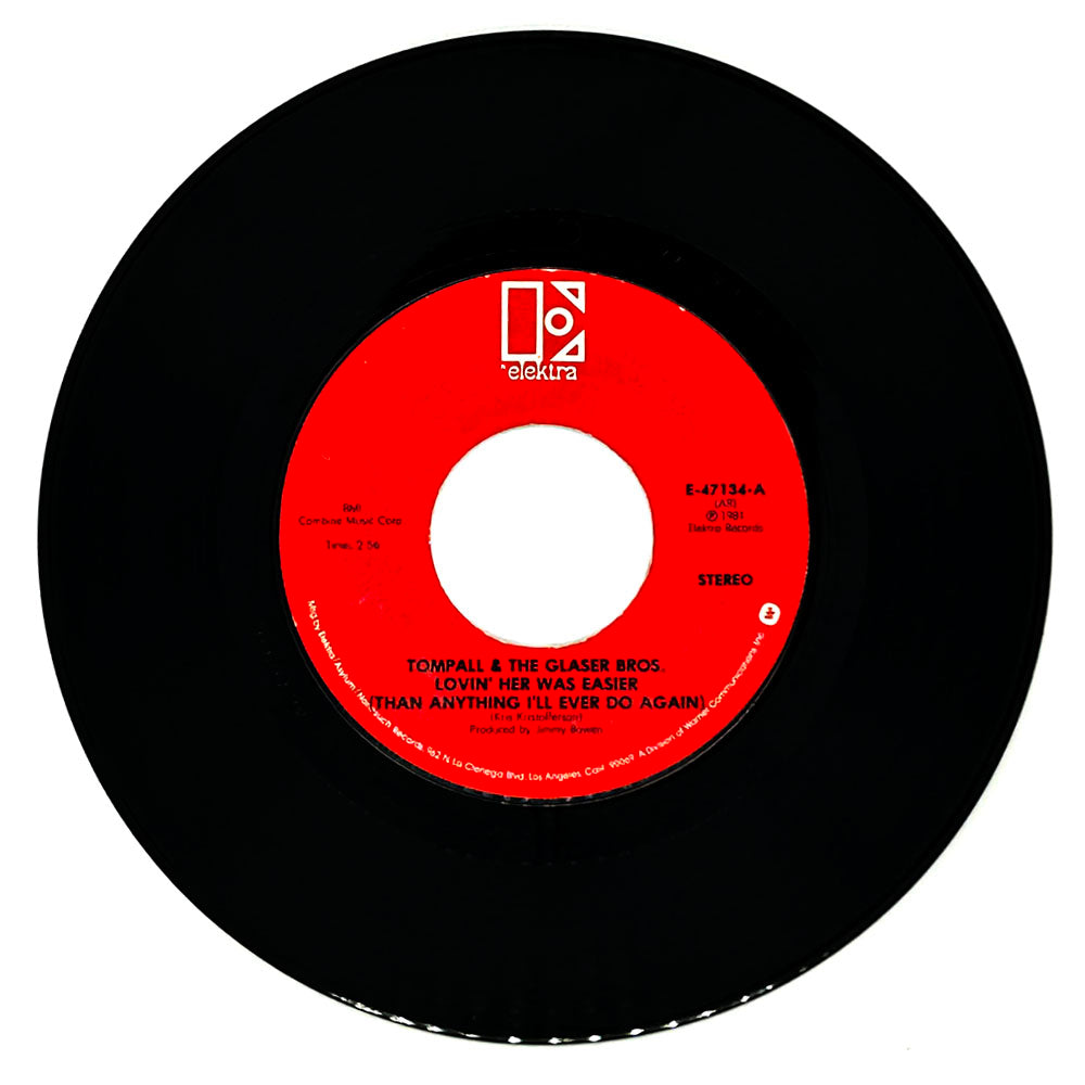 Tompall & The Glaser Bros. : LOVIN' HER WAS EASIER (THAN ANYTHING I'LL EVER DO AGAIN)/ UNITED WE FALL