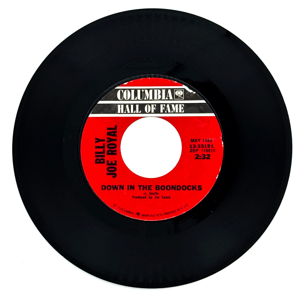 Billy Joe Royal : DOWN IN THE BOONDOCKS/ CHERRY HILL PARK