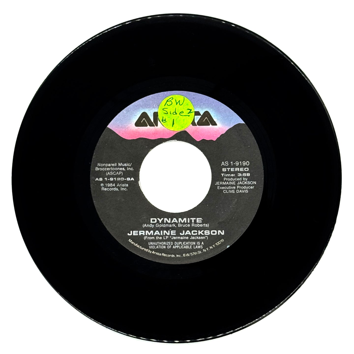 Jermaine Jackson : DYNAMITE/ TELL ME I'M NOT DREAMIN' (TOO GOOD TO BE TRUE) (INSTRUMENTAL)
