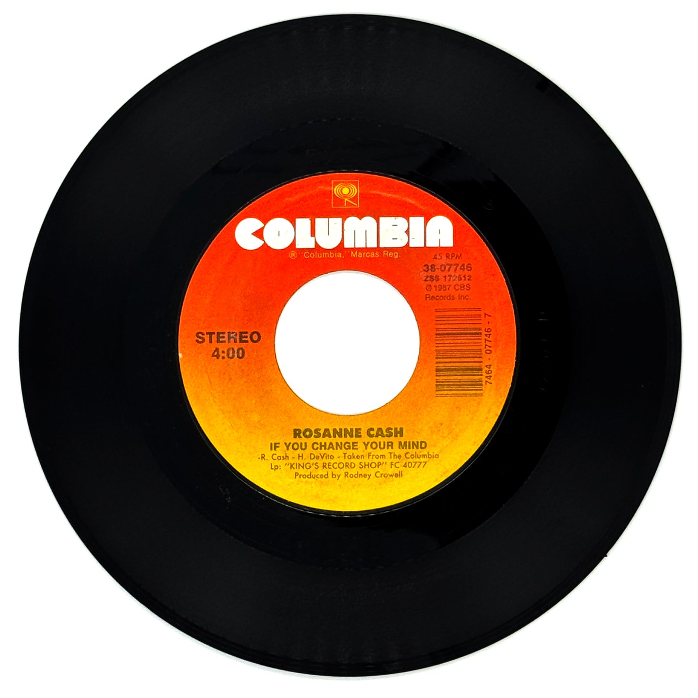 Rosanne Cash : IF YOU CHANGE YOUR MIND/ SOMEWHERE SOMETIME