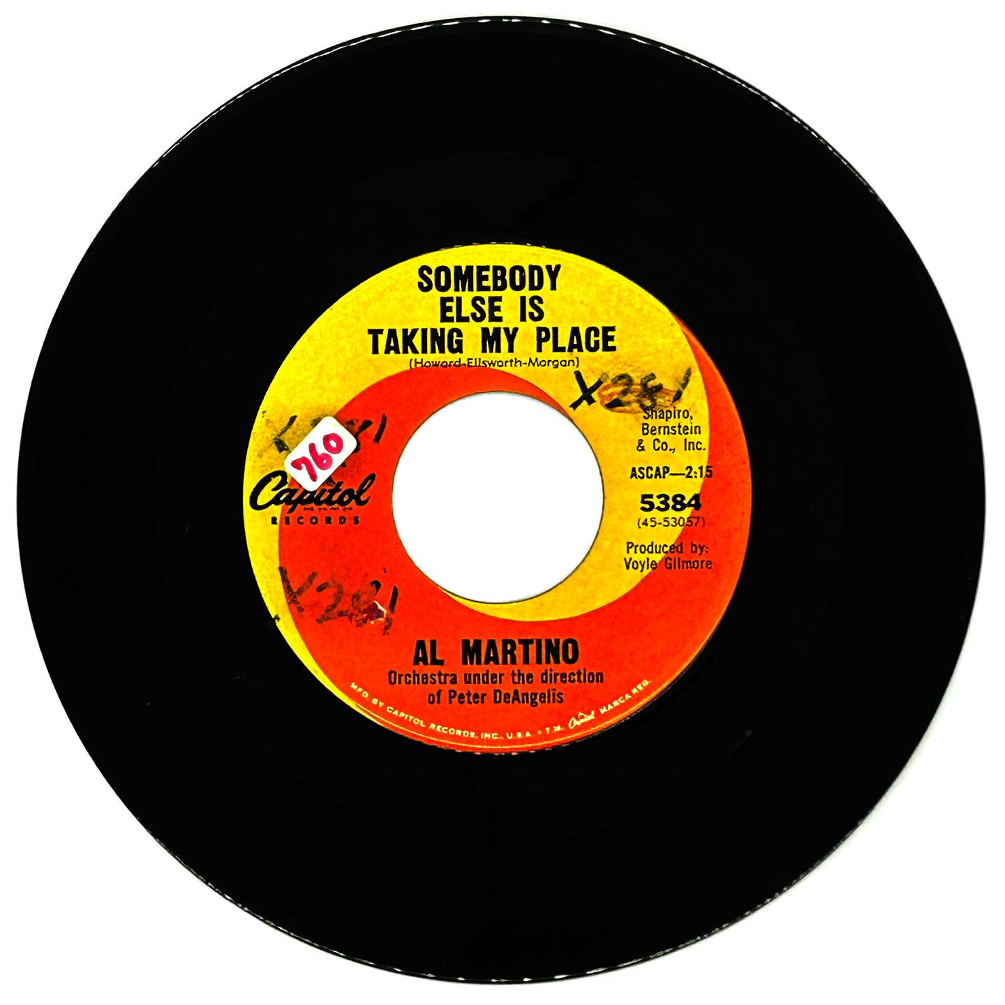 Al Martino : SOMEBODY ELSE IS TAKING MY PLACE/ WITH ALL MY HEART