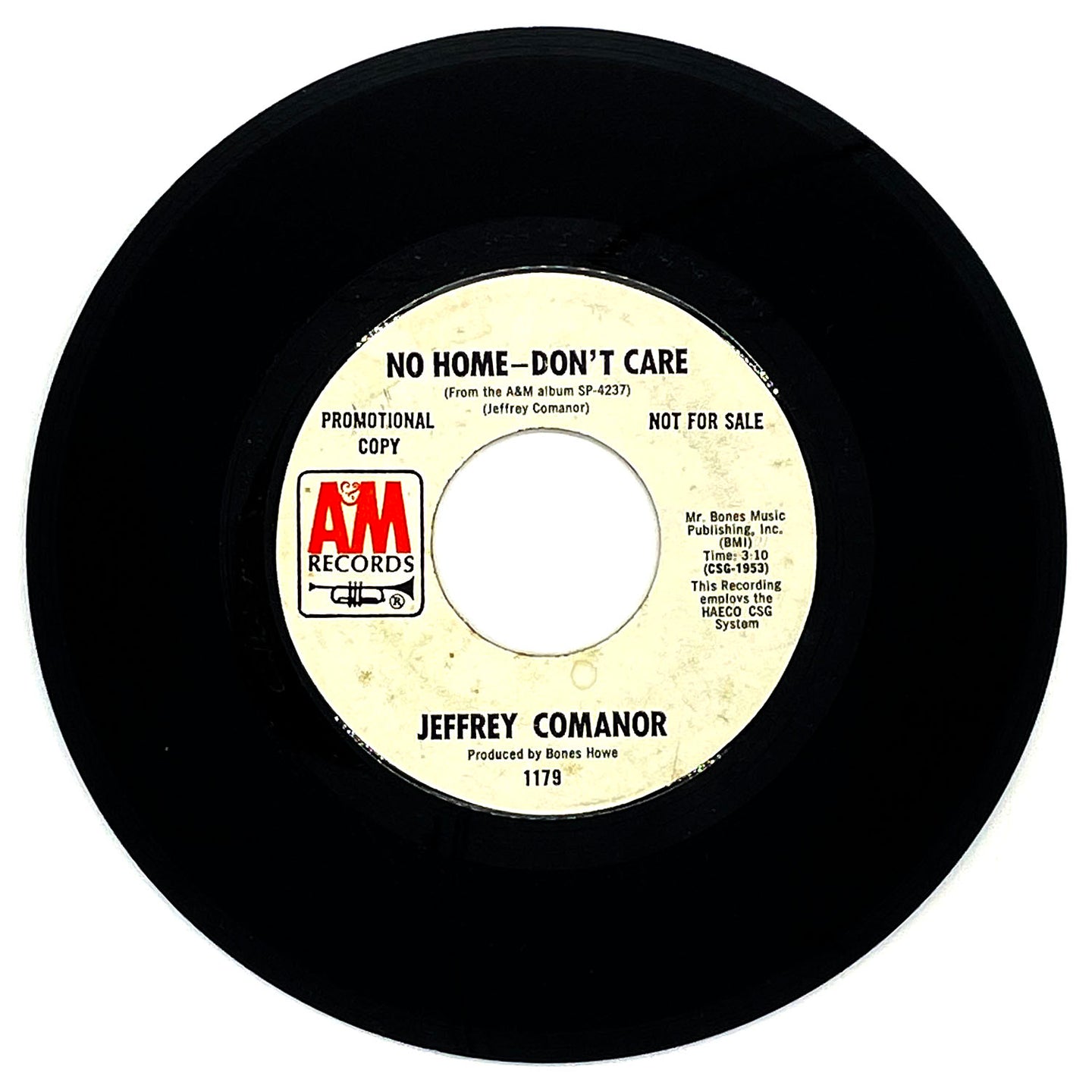 Jeffrey Comanor : NO HOME - DON'T CARE/ TAKE YOUR OWN SWEET TIME