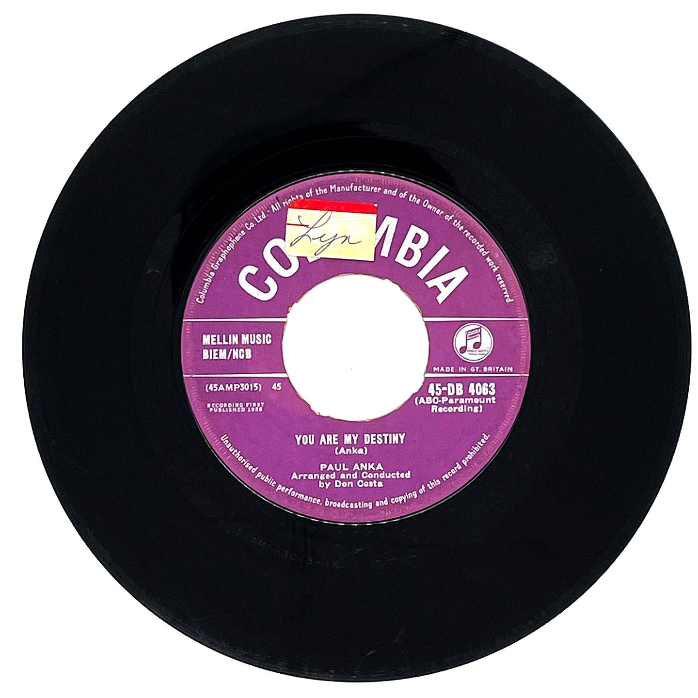 Paul Anka : YOU ARE MY DESTINY/ WHEN I STOP LOVING YOU